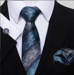 ネクタイ　チーフ　カフス　3点セット 結婚式 パーティー イベント ダンスパーティー  ストライプ　ブラック　グレー　シルバー　ブルー　ネイビー　メンズネクタイ ポケットチーフ カフスボタン 3点 セット スーツ ワイシャツ 格安 小物　卒業式　入学式　入社式