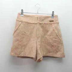 ◇ BURBERRY BLUE LABEL ツイード ウール混 ロゴ ショートパンツ サイズ36 ピンク レディース E  【1309040029231】