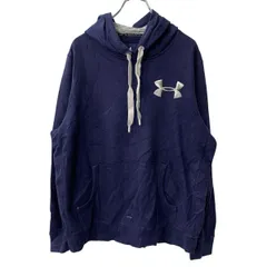 UNDER ARMOUR ロゴスウェット パーカー L ネイビー アンダーアーマー フーディー プルオーバー トップス 古着卸 アメリカ仕入 a708-5859