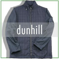 【新品】 dunhill / ダンヒル　2WAY アウター ベスト 中綿入り 中わた フード付 フーディー ウール ブルゾン フルジップ ネイビー 紺 Dunhill 秋冬