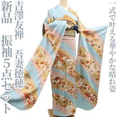 振袖 袋帯 襦袢 帯揚げ 帯締め 5点 セット 辻が花 揚羽蝶 菊 黒色 豪華 