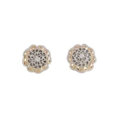 K18YG/K18PG/K14WG フラワー ダイヤモンド ピアス 0.10CT