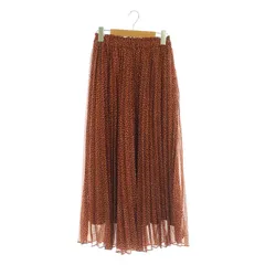スピック&スパン Spick&Span ドットシフォンプリーツスカート ロング ギャザー 36 キャメル /MY ■OS