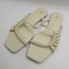 ザラ フラットサンダル 靴 白 レディース 37サイズ オフホワイト ZARA 【中古】
