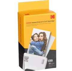 コダック（Kodak）Mini 2＆Mini Shot 2シリーズ用 2.1ｘ3.4インチ（5.3ｘ8.6cm）カートリッジ 用紙・カラーリボン一体型カートリッジ 30パック [30 シート入り]