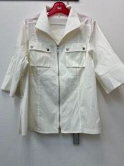 VALENZA SPORTS バレンザポー　ホワイト 半袖 ジップ アウター 48 L～LL