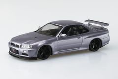 アオシマ プラモデル 1/32 楽プラ スナップキット No.12CU-AS ニッサン R34スカイラインGT-R カスタムホイール アスリートシルバー