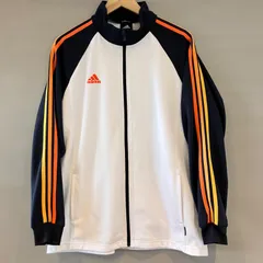 00's adidas アディダス トラックジャケット ジャージ スポーツウェア ラグランスリーブ ホワイト ネイビー オレンジ 白 紺 橙 メンズ Oサイズ