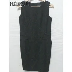 ◇ Talbots タルボット バックジップ 総柄 ノースリーブ 膝丈 ワンピース 2 ブラック レディース 【中古】 【1002799009089】