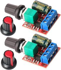KILIGEN 2個 5A 5V-35Vミニ DC モータ PWM 速度コント ローラー スピード コントロール スイッチ調整可能スイッチ LED 調光器