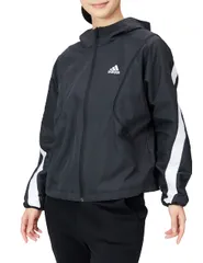 [アディダス] MET ウーブン ジャケット VD709 レディース ブラック/ホワイト(HF2469) J/OT [ブラック/ホワイト(HF2469)] [J/OT]