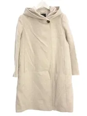 23区 オンワード樫山 ウール アンゴラ ビーバー フーデッド コート 32 小さいサイズ 2020AW ライトベージュ アウター 上着