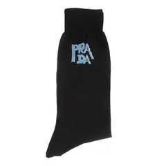 新品 PRADA プラダ ロゴ デザイン コットン ロング ソックス 66431 S191 1TJE 靴下 ブラック 黒 26.5cm イタリア製 ブランドのサムネイル