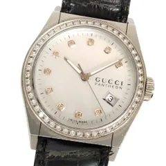 ☆新品電池☆ 647 GUCCI 10Pダイヤ シェル文字盤 デイト(日付表示) ☆新品電池☆ 647 GUCCI 10Pダイヤ シェル文字盤 デイト(日付表示)