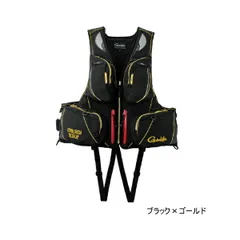 ≪'24年12月新商品！≫ がまかつ アルテマシールドプロ フローティングベスト GM-2183 ブラック×ゴールド 7Lサイズのサムネイル