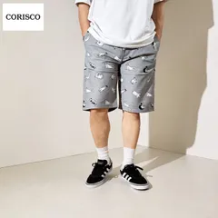 新品 CORISCO コリスコ 総柄 プリント ショートパンツ ミニ裏毛 スウェット ハーフパンツ 短パン  スウェットショーツ スウェットパンツ メンズ ユニセックス 猫 ねこ プリント グレー アニマル かわいい M L LL 14.ネコ 621911