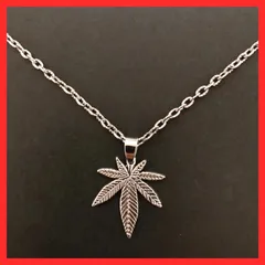 ユニセックス】【マリファナ】高品質ステンレスネックレス18KGF ユニセックス】【マリファナ】高品質ステンレスネックレス18KGF