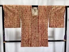 道行コート/美品/正絹/レンガ色×ベージュ/仕立上がり/9276