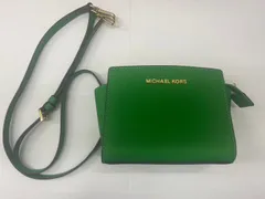 【MICHAEL KORS / マイケルコース】 ロングショルダーバッグ 斜め掛け 緑 グリーン レザー