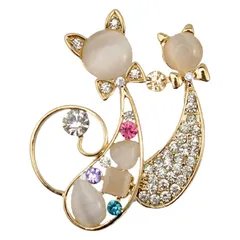 双猫のブローチ    カートゥーンのピン    合金の花ブローチ   スーツのカフス   スカーフの留め具    衣服のアクセサリー