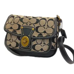 COACH シグネチャー キャンバス ショルダーバッグ F10566 コーチ バッグ シグネチャー レザー【中古】JA-25119