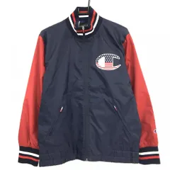 チャンピオン ジャケット ネイビー×レッド 裏微起毛 ネック・袖口2ライン メンズ M ゴルフウェア Champion