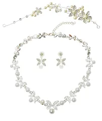 【迅速発送】レディース アクセサリー ピアス ネックレス ティアラ 3点セット