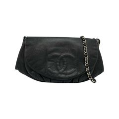 シャネル CHANEL 長財布 ハーフムーン ココマーク チェーンウォレット ショルダーバッグ マットキャビアスキン レディース