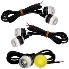 新品 バイクウインカー 極小 LED ウインカー/ポジションランプ 3個セット 汎用 M6ネジ 丸型 前後用ウインカー 高輝度 マイクロミニウインカー 12V 取付かんたん シンプル おしゃれ オートバイク用（イエローカラー）