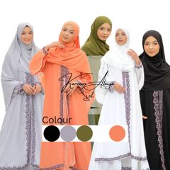 ムスリムロングドレスセット- Kareem Abaya Chiffon Long Dress Moslem Ladies Wear Moslem Dress Set Hijab