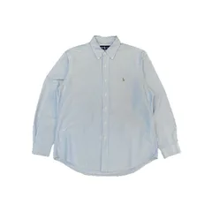 【USED/古着】ポロラルフローレン オックスフォードシャツ 長袖 シャツ 無地 シンプル ブルー アメカジ (16 1/2)