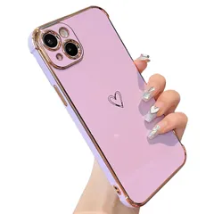 【最短発送】軽量 ソフト 耐衝撃 メッキ加工 おしゃれ スマホケース 韓国 シリコン 可愛い TPU アイフォン 柔軟な 15 15 ケース ケース 女子 15 女性 iPhone 心パターン iPhone 携帯電話カバー ハートケース ワイヤレス充電対応 用