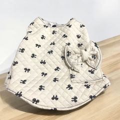 犬用ジレ,ベスト☆リボン柄キルティングニットＸＳ
