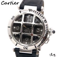 【絶盤モデル】カルティエ パシャ 38mm Ｎ°950 プラチナベゼル ドームグリッド 自動巻 メンズ Cartier 時計 腕時計 中古【送料無料】