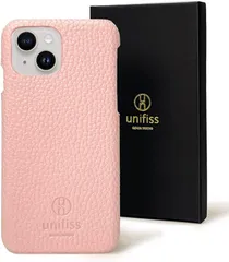 unifiss iphoneケース 14 第16世代 薄型 軽量 ワイヤレス充電対応 高級 シュリンク PUレザー カバー スマホケース マット スリム スマホカバー( ピンク,  iPhone 14)
