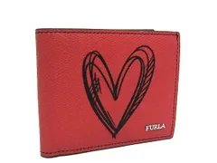 ■新品■未使用■ FURLA フルラ レザー 二つ折り 財布 ウォレット 札入れ カード入れ 小銭入れ レディース レッド系 FP4698