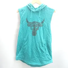 ◇ ⊂ UNDER ARMOUR フーディー ノースリーブ パーカー スウェット トレーナー サイズ M グリーン系 メンズ E  【1501160018809】