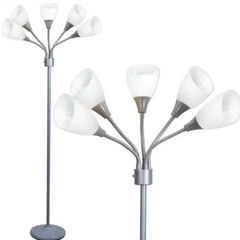 SG0089【送料無料】★新品未使用★　室内ランプ　メデューサフロアランプ アクリルシェード　白　グレー　インテリア　照明器具　ホワイト　リビングライト　スタンドライト モダンライト おしゃれライト　　　4444
