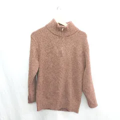◇ ⊇ UNIQLO ユニクロ ウール混合 ハイネック ハーフジップ 長袖 ニット サイズS ブラウン メンズ E  【1411280009345】