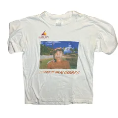 【レア】90s スペイン製 "Curro se va al Caribe" ヴィンテージ Tシャツ ユーロ古着 企業Teeのサムネイル