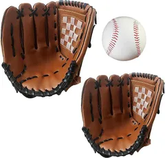IMPACTオンライン キャッチボールセット 左投げ グローブ 子供 大人 野球 ボール付き 軟式グローブ 大人-左投げ 子供-10.5インチ左投げ(ブラウン,  大人用/12，5インチ、子供用/10.5インチ)