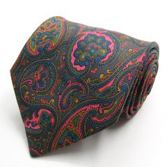 ランバン ブランド ネクタイ シルク ペイズリー柄 ハンドメイド PO メンズ ネイビー LANVIN 【中古】