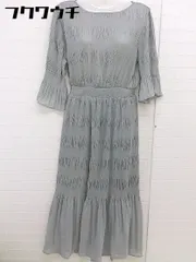 ◇ ROPE PICNIC ロペピクニック 楊柳 長袖 ロング ワンピース サイズ40 グレー系 レディース  【1110050001748】