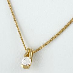 ダイヤモンド デザインネックレス K18 イエローゴールド ペンダント ネックレス YG ダイヤモンド レディース 【中古】