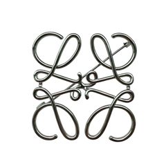 定価49,500円 LOEWE ANAGRAM BROOCH METAL 111.25.020 PALLADIUM ロエベ アナグラム ブローチ メタル パラジウム SILVER シルバー 銀 アクセサリー ACCESSORY