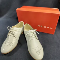 新品　REGAL　リーガル　オックスフォード　レースアップシューズ　ホワイト　パンプス　ローヒール　23cm　箱あり　L615