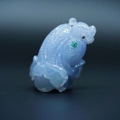 [希少]本翡翠　彫刻ペンダント　ラベンダー　白菜　氷　1点物　高品質　希少　縁起物　金運アップ　商売繁盛　男女兼用　原産国鑑別書付き