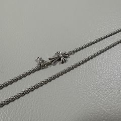 クロムハーツ CHシルバー925 ペーパーチェーン クロスネックレス【希少