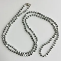 貝ベビーパール3Wayオールノットロングネックレス/約5.5mm約120cm/シルバーグレー/R/made in japan
