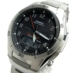 カシオ CASIO ソーラーコンビネーション WVA-M640 ソーラー電波 メンズ 黒 時計 WVA-M640D-1A2JF 稼動品